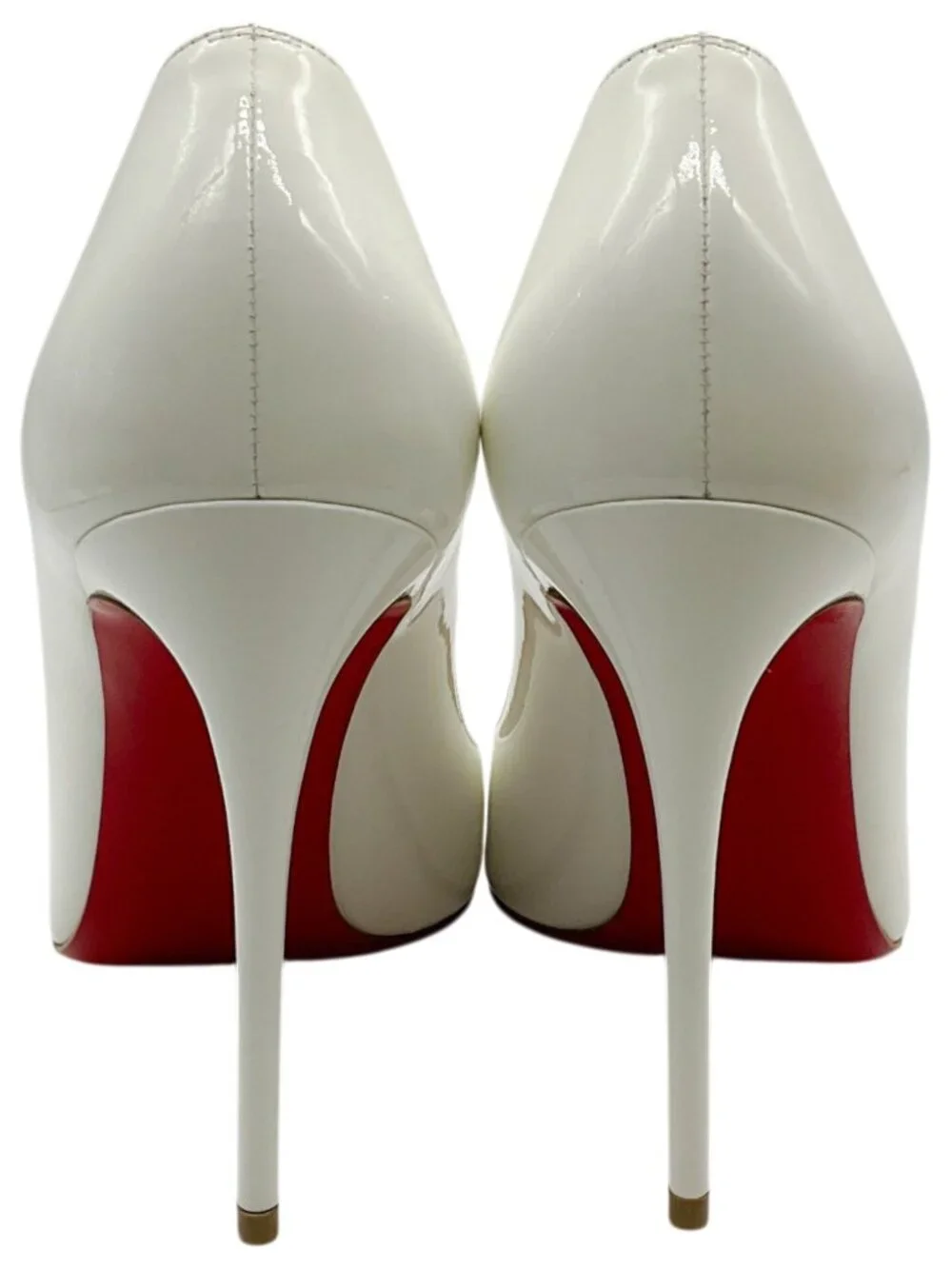 Christian Louboutin White Patent Leather Pigalle Follies Pumps - Picture 5 of 7